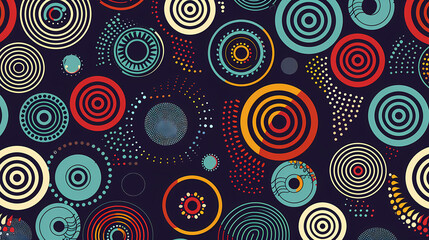 Naklejka premium Dotted line geometric seamless pattern vector image