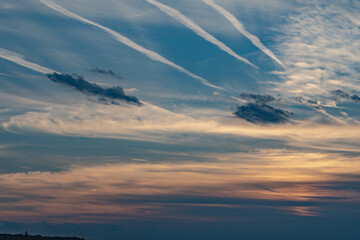 Fototapeta premium sunset nature sky line stripes