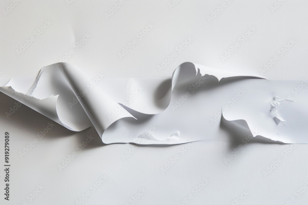 Poster a ripped corner of a page with rough edges and fibers