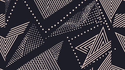 Dotted line geometric seamless pattern vector image