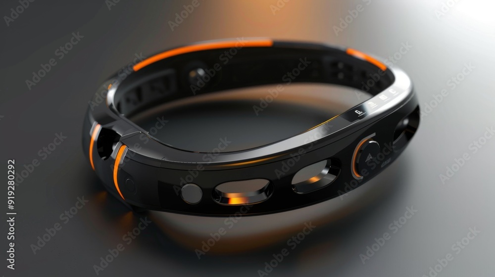 Aufkleber conceptual design of a wearable health tracker with real-time monitoring capabilities, showcasing ad