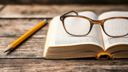 Colorful backpacks on wall and book with glasses