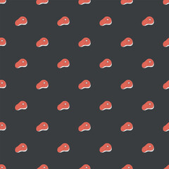 Seamless meat pattern. Doodle meat background. illustration with meat products icons