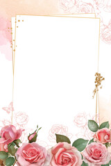 Editable Template Vintage Flower Frame Design