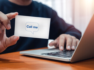 Call me concept. Text 