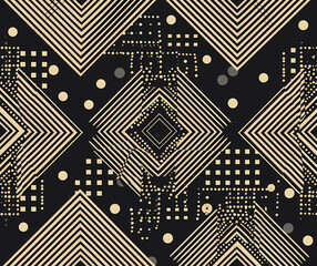 Dotted line geometric seamless pattern vector image