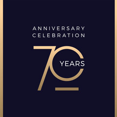 Seventy years celebration event. 70 years anniversary sign. Vector design template.
