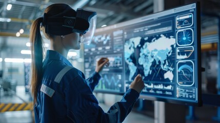 Engineering concept of digital twin technology with mirrored designs and data analysis, illustrating virtual simulations and modeling.