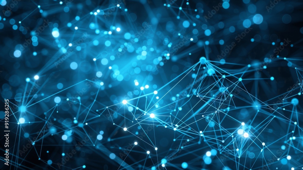 Poster the concept of digital communication with virtual networks and data exchange, emphasizing the role o
