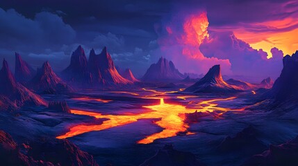 A landscape transformed by a powerful eruption of volcano