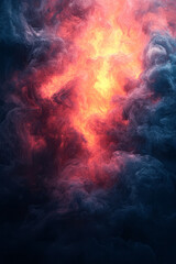 A gradient background that blends from deep navy to bright coral, providing a sharp and eye-catching contrast,