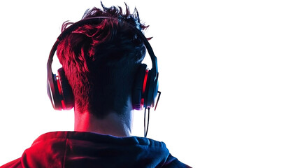 gamer on white background