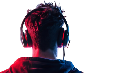 gamer on white background