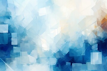 Abstract Blue and White Geometric Shapes