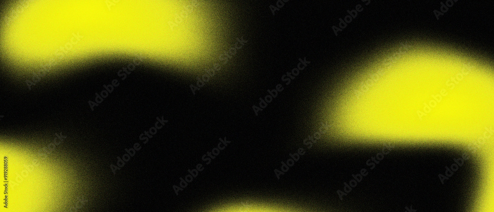 Poster grainy black and yellow neon abstract background. neon yellow noise texture banner. splotches of ora