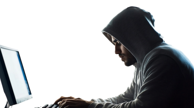 programmer on white background