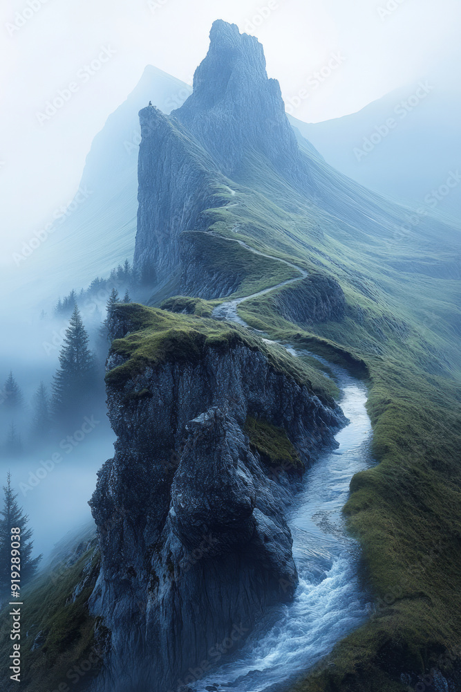 Aufkleber a surreal landscape where the conclave of the croakers meets in a chorus that controls the flow of t