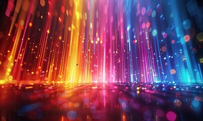 colorful sharp neon lines going up.