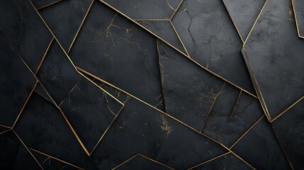 Abstract Black and Gold Geometric Pattern