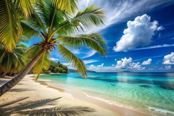 Beautiful empty tropical beach and sea landscape background.