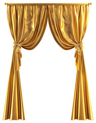 PNG Elegant golden draped curtains