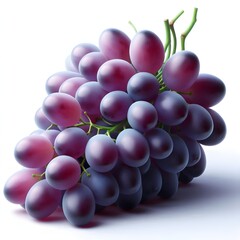 Fresh, sweet, ripe, purple, blue bunch of grapes isolated on white background