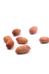 Obraz premium peanut on white background. macro. close-up. selective focus