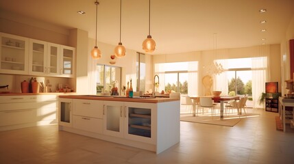 Modern Kitchen Interior Design with Sunlight
