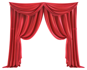 PNG Elegant red theater curtains draped