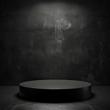 cabon fiber podium on black background, generative ai