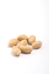 Cashew nuts on white background. Close up. Isolated.