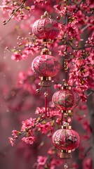 Fototapeta premium Digital chinese art style traditional abstract graphics poster background with generative