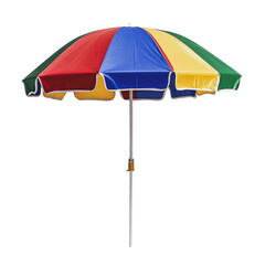 Obraz premium PNG Colorful beach umbrella by the shore