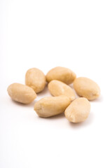 Cashew nuts on white background. Close up. Isolated.