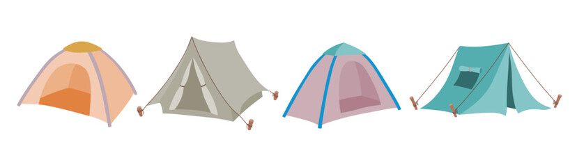 Camping travel tent vector cartoon style. © dwi