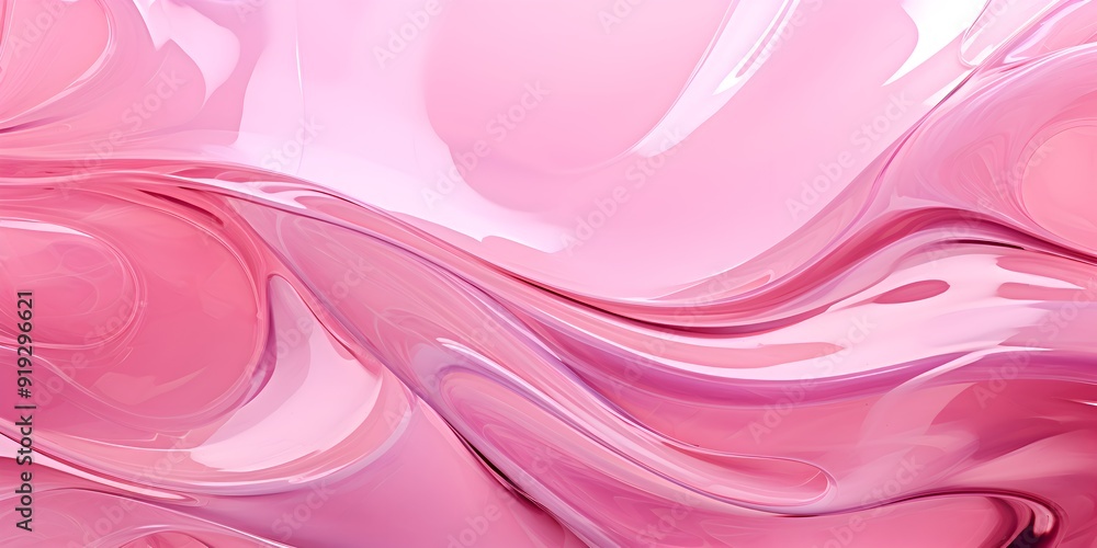 Fototapete 3d rendering curve dynamic pink fluid liquid wallpaper. light metal color colorful swirl gradient me