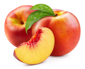 Peach isolated on white background