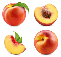 Peach isolated on white background