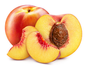 Peach isolated on white background