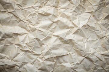 Fototapeta premium Aged white paper texture background features heavily creased and crumpled surface with subtle tears, wrinkles, and grungy worn-out imperfections for distressed design elements.