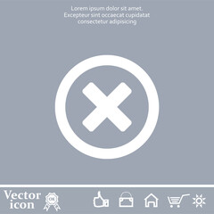 Fototapeta premium Vector icon of white color on a gray background