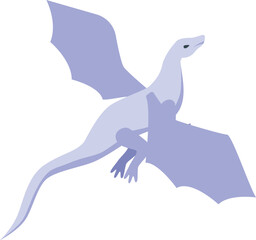 Purple fantasy dragon flying with spread wings