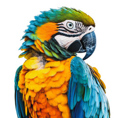 Fototapeta premium PNG Colorful parrot perched against a white background