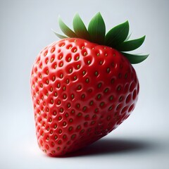 Photo of fresh, sweet, ripe, red strawberry isolated on white background