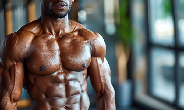 ripped male abs six pack abdominal muscles of man.