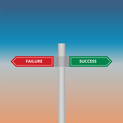 Obraz premium success and failure concept direction board