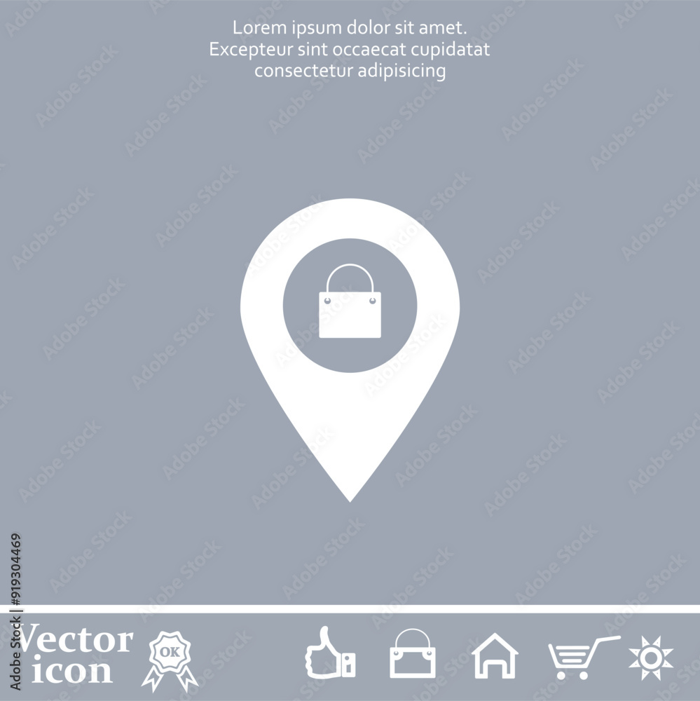 Aufkleber vector icon of white color on a gray background