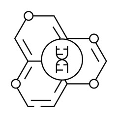 genetic molecular structure line icon vector. genetic molecular structure sign. isolated contour symbol black illustration