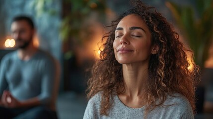 Therapist leading a mindfulness meditation session in a calm environment, mental health, stress relief