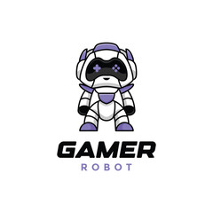 Gamer robot logo icon vector
